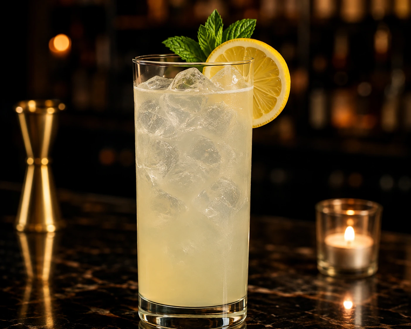 Main Squeeze vodka cocktail in a tall glass